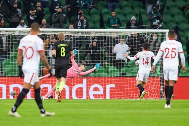 Krasnodar, Rusya - NOVEMBER 24, 2020: FC Krasnodar takımından Evgeni Gorodov UEFA Şampiyonlar Ligi grubu E maçında FC Krasnodar ile Sevilla FC FC