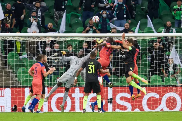 Krasnodar Rusko Října 2020 Edouard Mendy Chelsea Akci Během Utkání — Stock fotografie