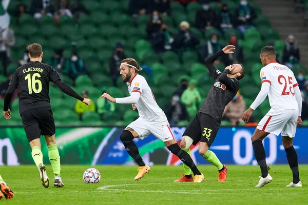 Krasnodar Ryssland November 2020 Nemanja Gudelj Från Sevilla Aktion Uefa — Stockfoto