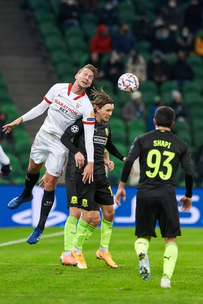 Krasnodar Ryssland November 2020 Luuk Jong Sevilla Strid Bollen Uefa — Stockfoto