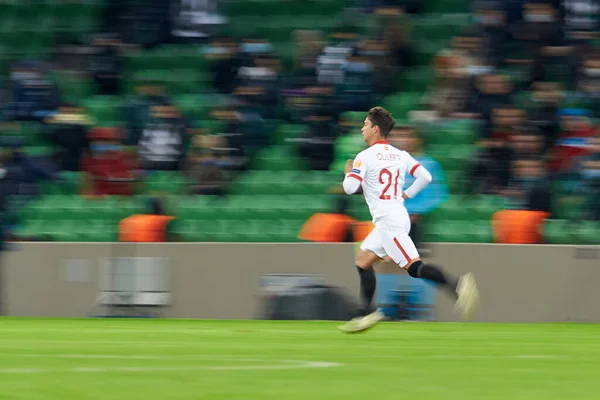 Krasnodar Rússia Novembro 2020 Oliver Torres Sevilla Ação Durante Partida — Fotografia de Stock