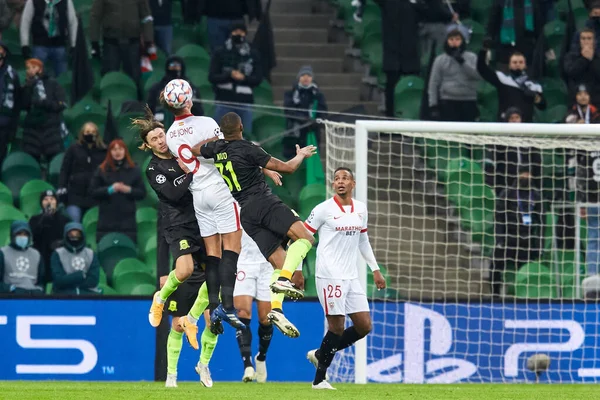 Krasnodar Ryssland November 2020 Luuk Jong Sevilla Strid Bollen Uefa — Stockfoto