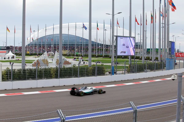 Mercedes Amg Petronas Lewis Hamilton. Formula 1. Sochi Rusya — Stok fotoğraf