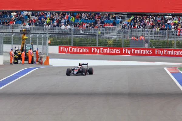 Jenson Button of McLaren Honda. Formula One. Sochi Russia — 图库照片