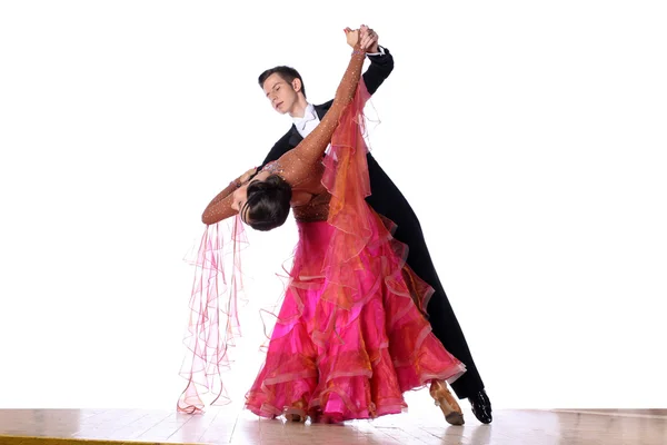 Bailarinas en salón aisladas sobre fondo blanco —  Fotos de Stock