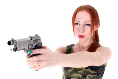 Tabanca tutan genç güzel kadın