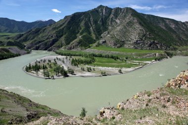 Altai State Natural Biospheric Reserve, Chuya River, Russia. clipart