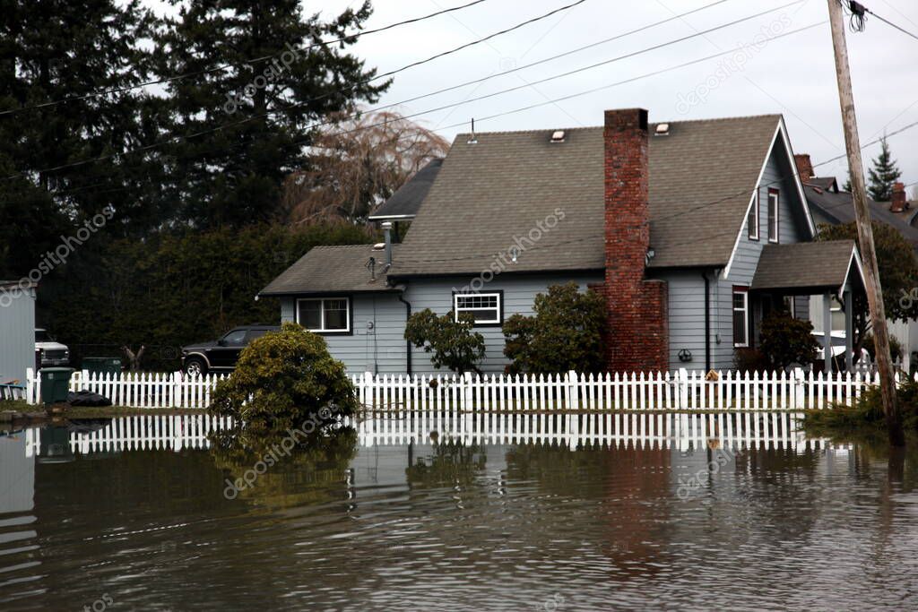 Flood at Seattle district, USA
