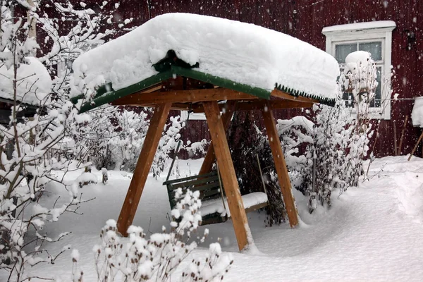 Der Ländliche Raum Unter Schneefall — Stockfoto