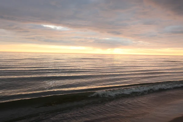 Tramonto nel Mar Baltico Palanga, Lituania — Foto Stock