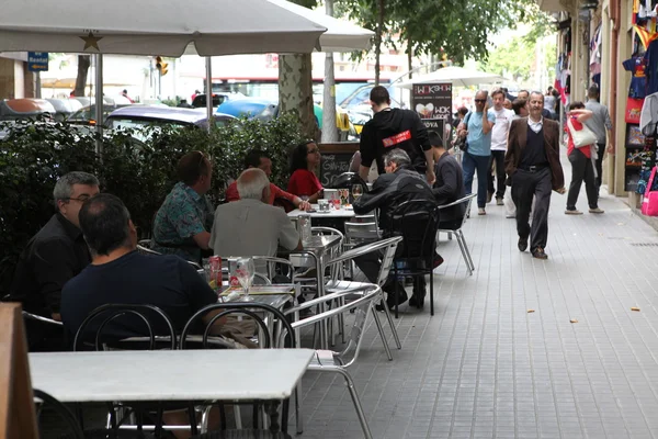 Calle cafetería de Barcelona — Foto de Stock