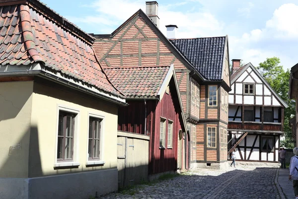 Edifici storici nel Museo Norvegese — Foto Stock