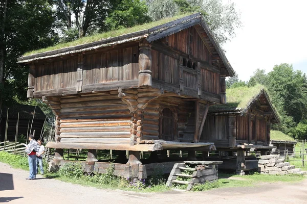 Edifícios históricos no Museu Norueguês — Fotografia de Stock