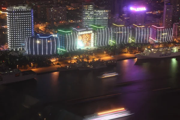 Natt i Shanghai, Kina — Stockfoto