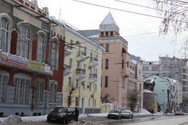 Samara, Rusya Federasyonu kışın binaları.