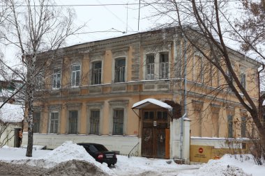 Samara, Rusya Federasyonu kışın binaları.