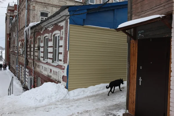 Bâtiments en hiver à Samara, Russie . — Photo