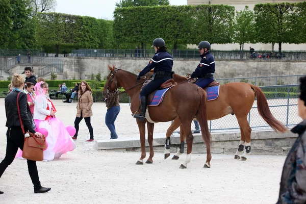 French police control  street — Stock Photo, Image