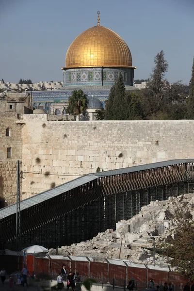 Västra muren och kupol av Rock Al-Aqsa — Stockfoto
