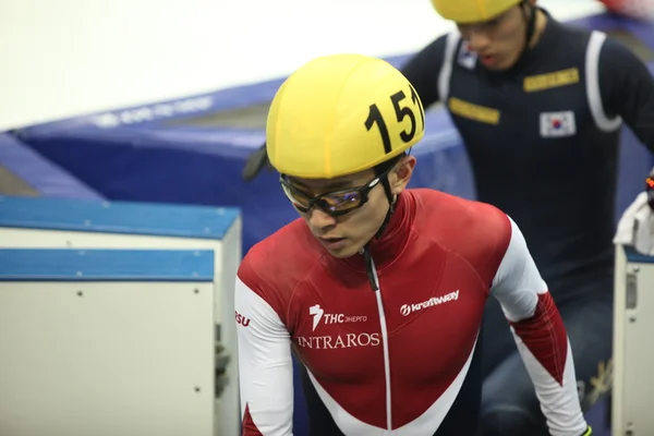 Short Track Speed Skating sportsman Victor An — Stock Photo, Image