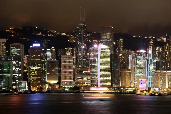 Нічне місто Hong Kong — стокове фото