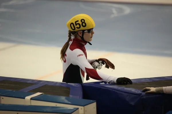 Deportista de patinaje de velocidad de pista corta — Foto de Stock