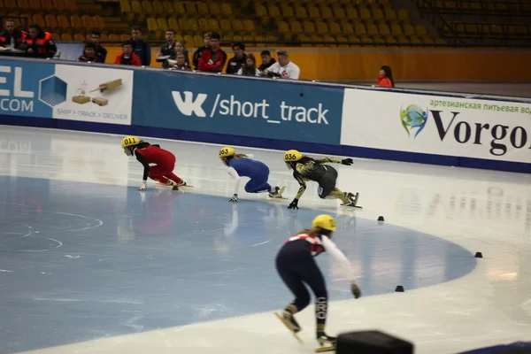 Patinaje de velocidad de pista corta deportistas — Foto de Stock