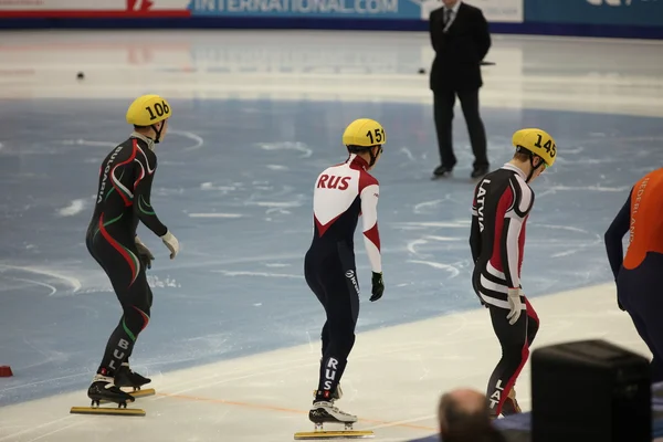 Kısa mesafe sürat pateni sporcu Victor bir — Stok fotoğraf