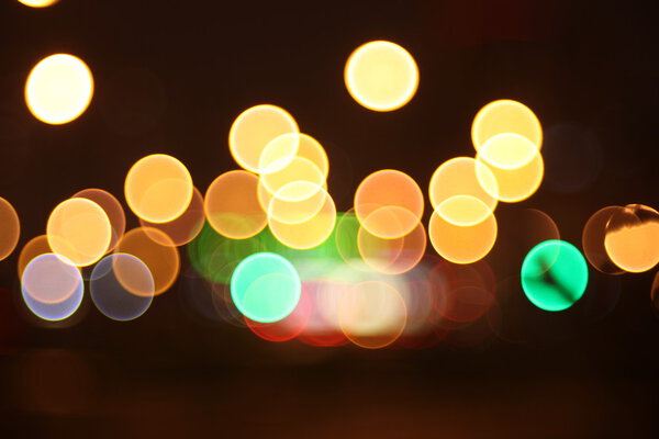 Abstract bokeh lights, night city