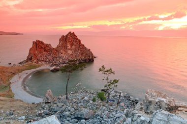 Rock Sahil gün batımında