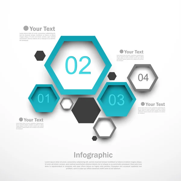 Hexagon infographic illustration — Stock vektor
