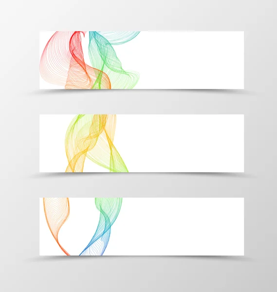 Conjunto de diseño de onda de banner — Vector de stock