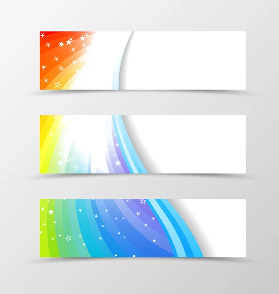 Conjunto de design de banner arco-íris —  Vetores de Stock