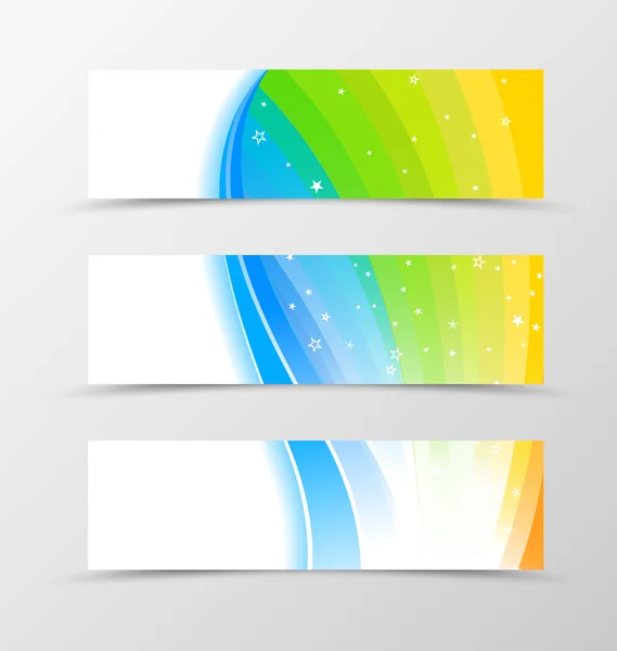 Set di banner design arcobaleno — Vettoriale Stock