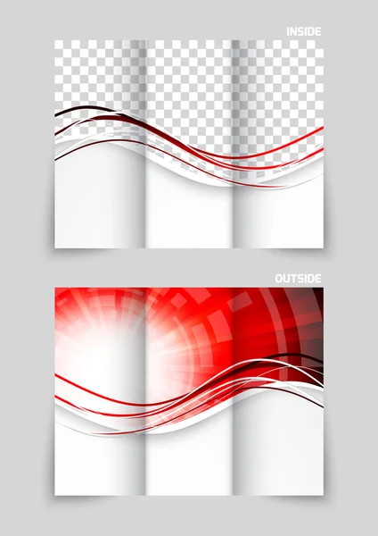 Üç katlı broşür tasarım şablonu — Stok Vektör