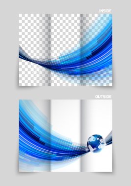 Tri-fold brochure template design clipart