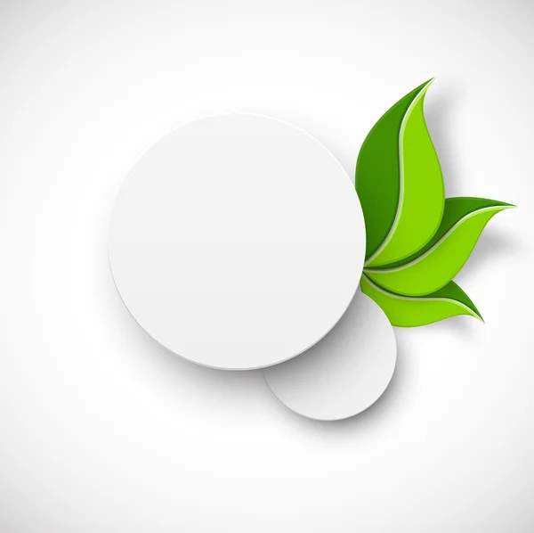 Papel círculo branco com folhas — Vetor de Stock