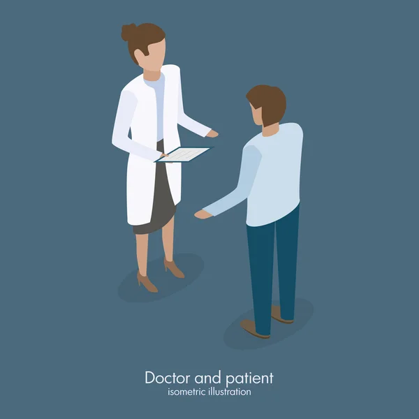 Läkare pratar med patienten — Stock vektor