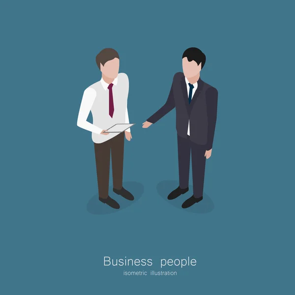 Two business man talking — Stock Vector