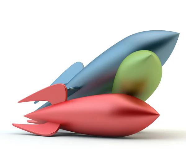 Винтажные разноцветные ракеты — стоковое фото