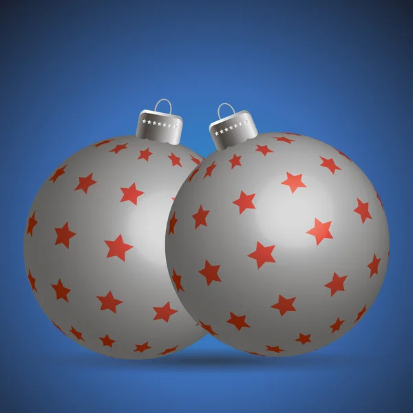 Silver Christmas balls — Stock Vector