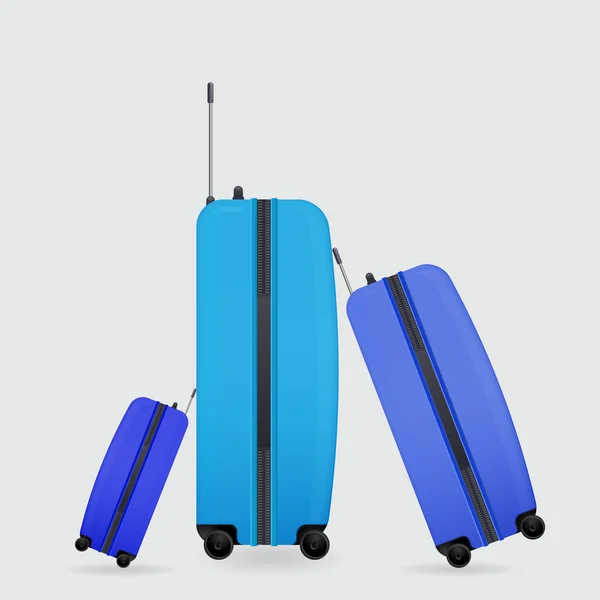 Three modern suitcases — Stock Vector