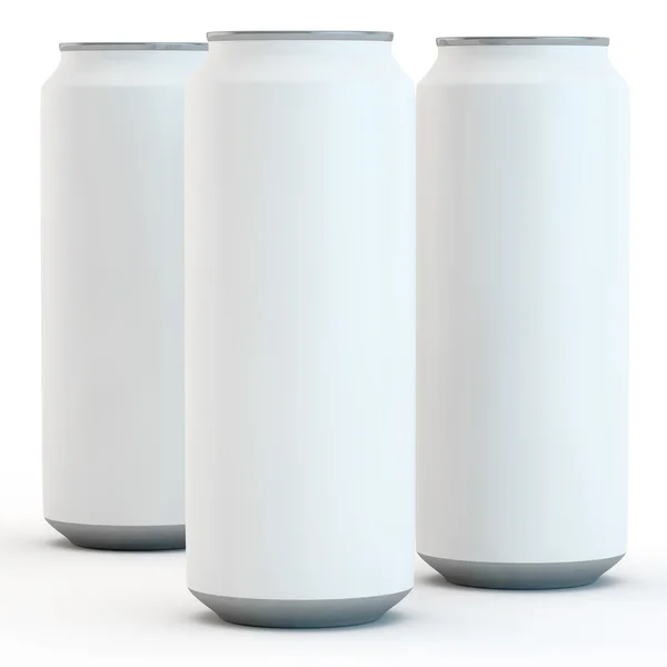 Three white cans — Stock Photo, Image