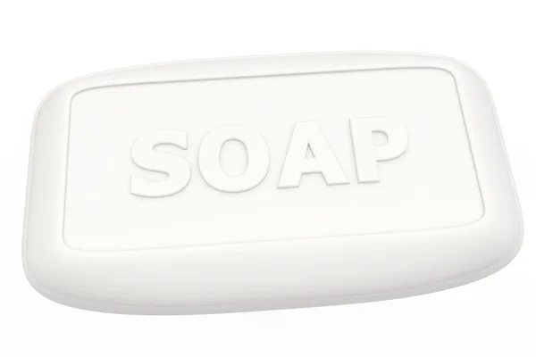 Slice of white soap — Stock fotografie