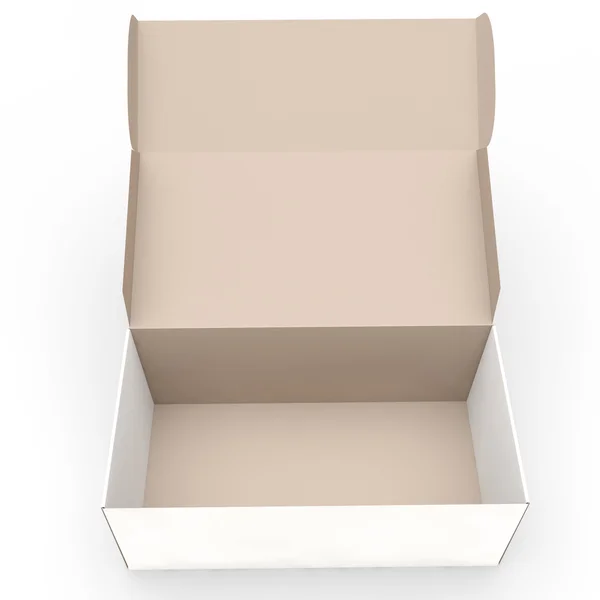 Open rectangular cardboard box — Stock Photo, Image