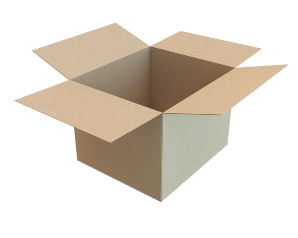 Caja de cartón abierta — Foto de Stock