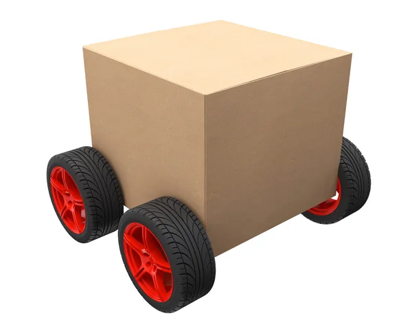 Box on wheels — Stock Photo, Image