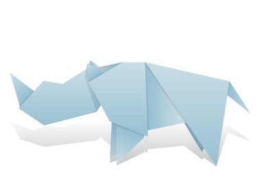 Origami gergedan beyaz