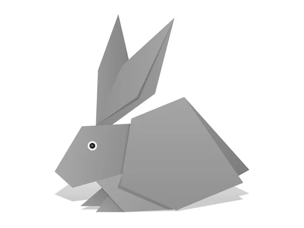 Origami conejo en blanco — Vector de stock