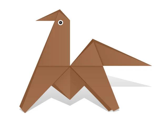 Origami cavallo su bianco — Vettoriale Stock